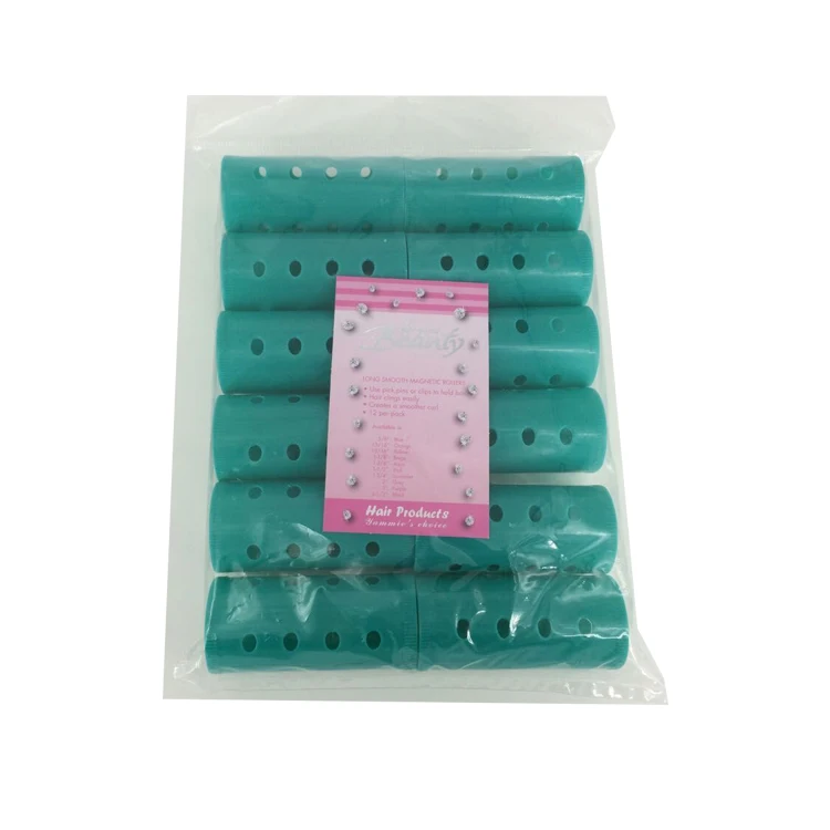 

12PK 33mm Solid Aqua Smooth Magnetic Hair Rollers Curlers for creating curly hair, Aqua as the picture, or customized