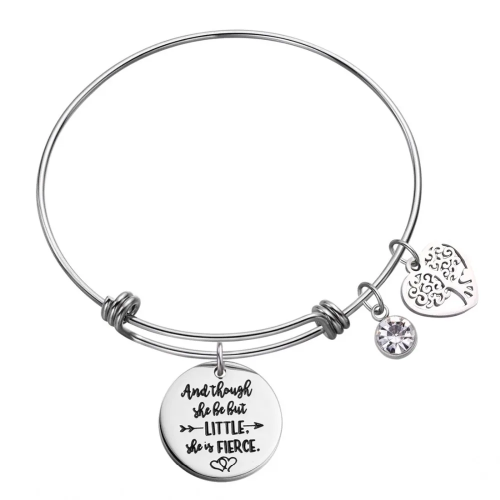 

Loftily Fashion Women Jewelry friends sister mother daughter heart Tree of Life Stainless Steel Adjustable Bangle bracelet