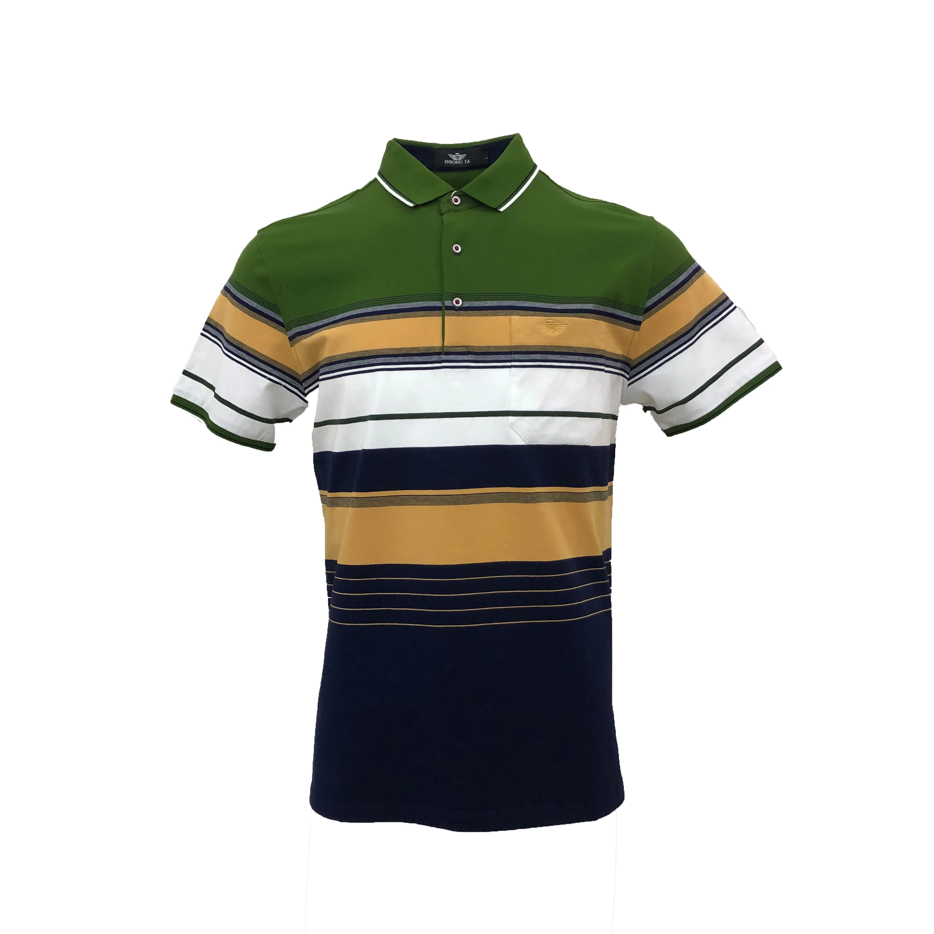 

Mingmen in Stock High Quality Hot Sale Mens button down stripe Polo T Shirt Wholesale