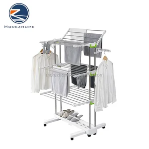 Image of Morez new design foldable cloth rack floor standing for clothes and socks multifunctional floor floding hanger