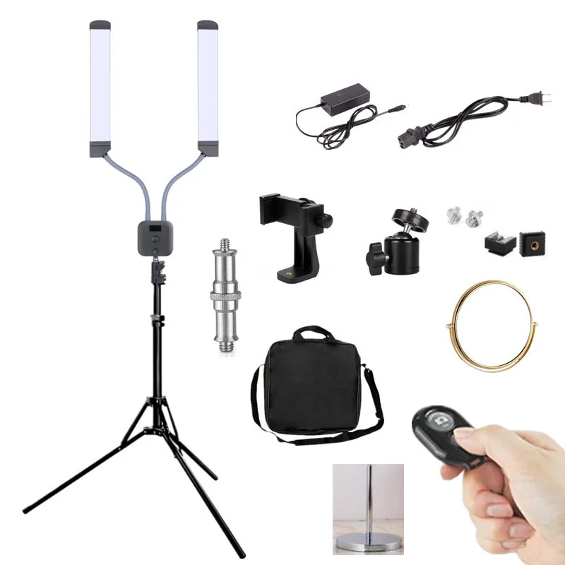 

40W 3000-6000K color changing led ring fill light with two flexible arm for Makeup/photography/Photos/Studio/Video/Phone/Camera