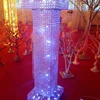 lighted silver wedding mandap pillar