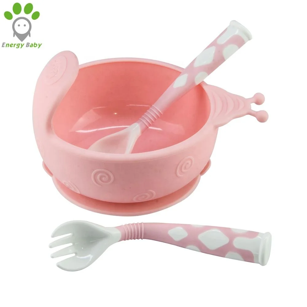 

Portable Anti Spill Shark Snail Silicone Baby Feeding Suction Bowl For Toddler Kids, Blue;pink;light green;customized