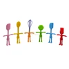 100% Food grade colorful 6pcs kids human shape Silicone kitchen utensils