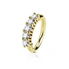 14KT Solid Gold CZ Set Open Hoop Nose Ring Ear Cartilage Lip Piercing Tragus