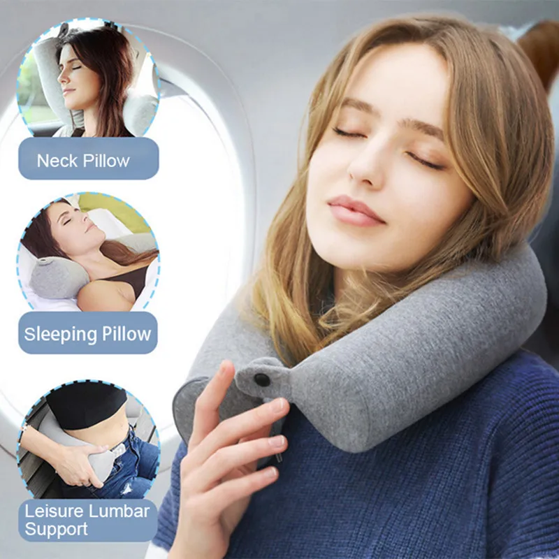 

Twist Memory Foam Travel Pillow Top Amazon Supplier Airplane Flight Bendable Flexible Memory Foam Folding Neck Travel Pillow, Gray;blue;black or customized colors