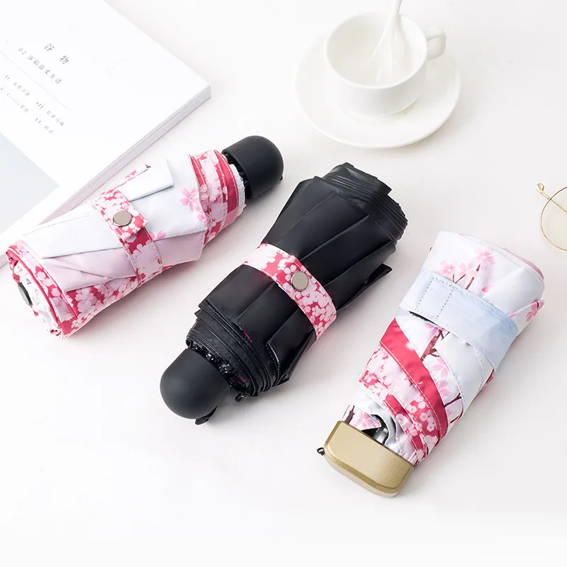 portable UV protection umbrella three folding umbrella sun umbrella folding umbrella Kaxima Sun umbrella 96x52cm ultralight