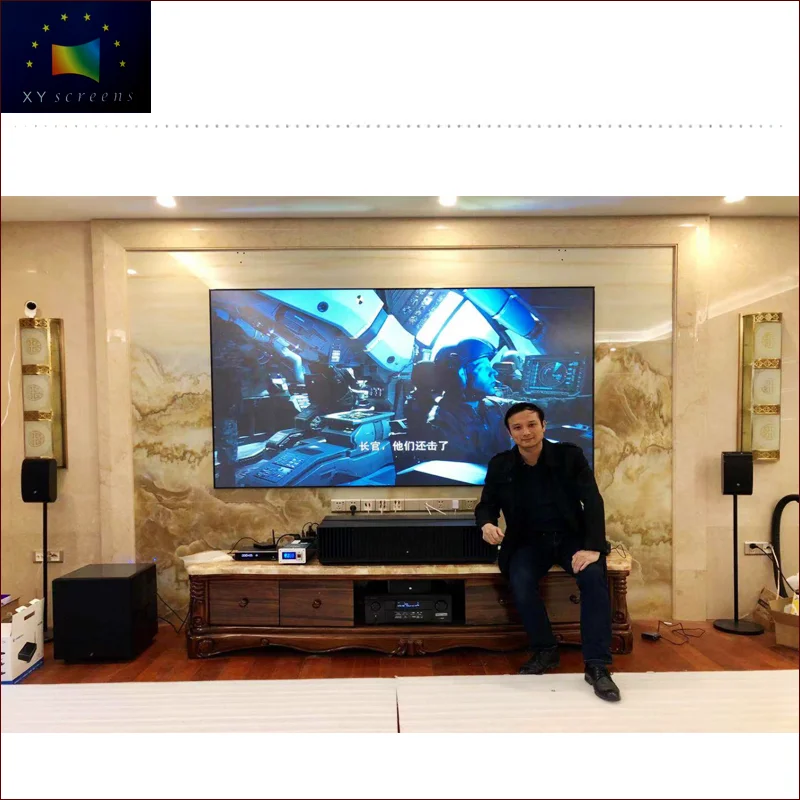 

Home Theater Fashionable Anti-Light Black Crystal Projection Screen ZHK100B-Black Crystal