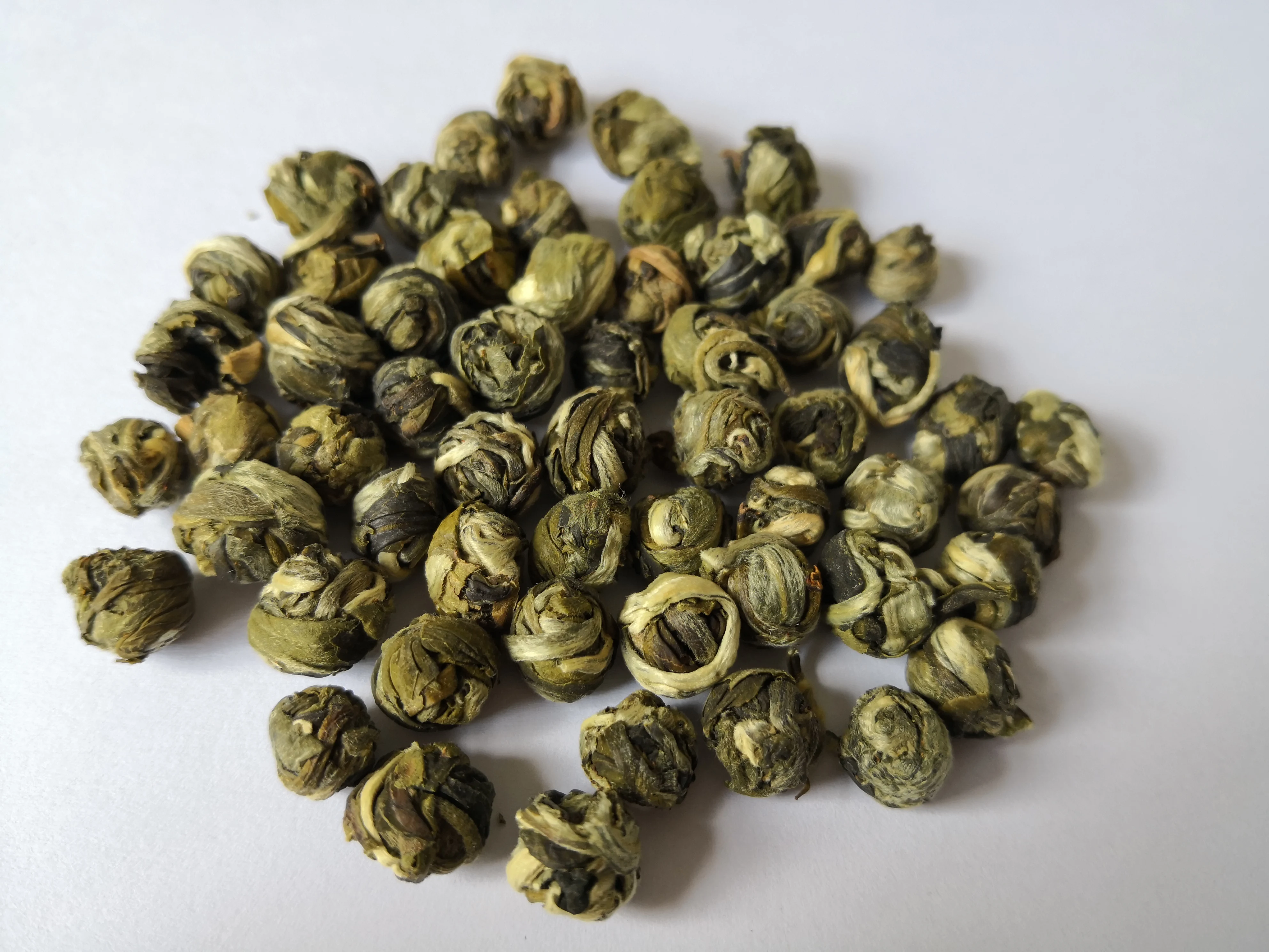 
Chinese loose leaf handmade tea dragon pearl green tea Jasmine tea 