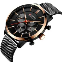 

CURREN 8340 Chronograph Watch For Men Stainless Steel Black Gold Male Watch Quartz Clock Relojes Hombre 2019 Famous Brand XFCS