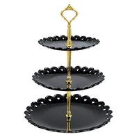 

Elegant Plastic Cake Stand For Wedding Decorations 3 Tier Cup Cake Stands