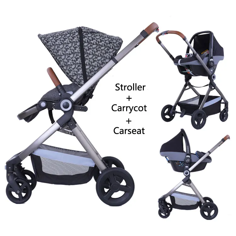 

Best selling lightweight baby pram luxury 3-1 leather baby stroller, Green;red;pink;gray;gold or customization