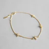 S925 sterling silver simple gold starry wishing star zircon female bracelet FSB54