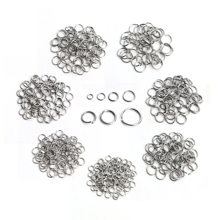 

Hot sell  Connector Link Attach Charm Clasp Ring Stainless Steel Jump Rings ForJewelry Findings Making, Steel color