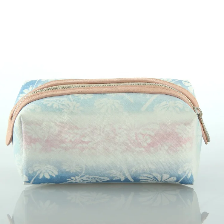 

Digital Printing Landscape PU Washing Bag, Pillow Shape Ziplock Toilet Makeup Pouch Bag, Black