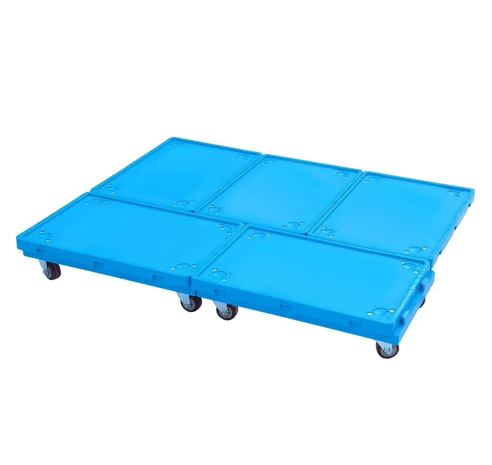 
4 Trolley Wheels Plastic Moving Pallet Plastic Tote Move Dolly 