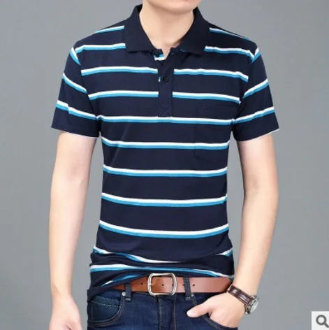 

Wholesale summer business mens cotton t-shirt, striped short sleeves