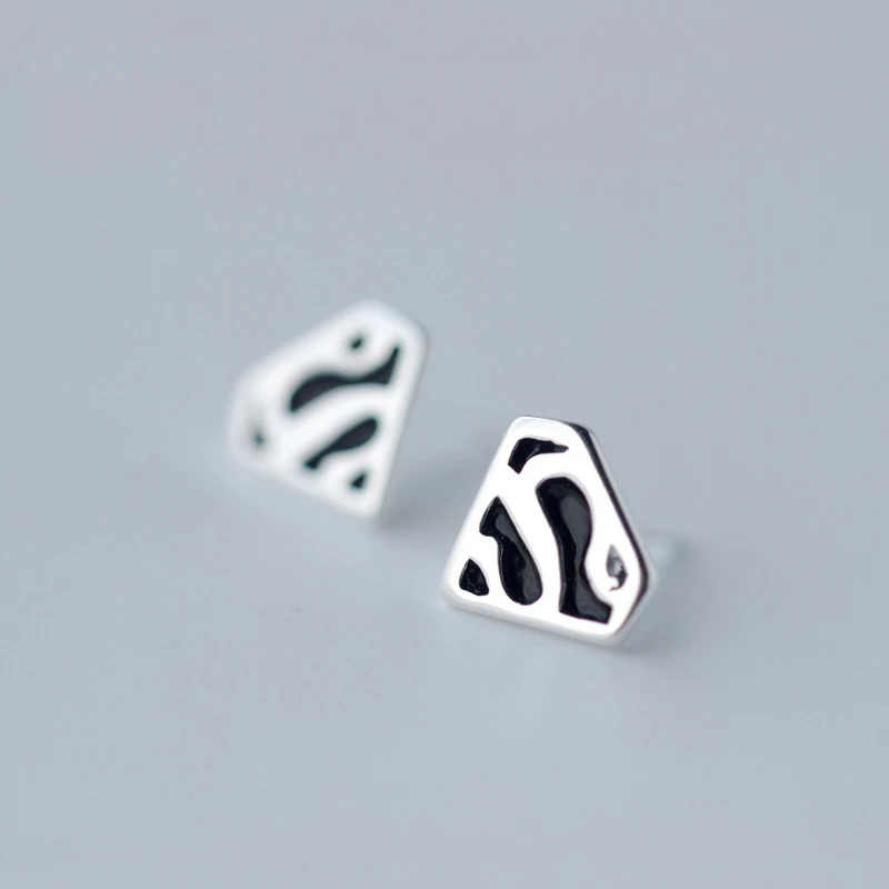 

Silver Triangle S Letter Stud Earrings For Women Sterling Silver Jewelry