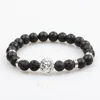 Wholesale bracelet nature stone howlite beads with lion pattern alloy bead bracelet jewelry