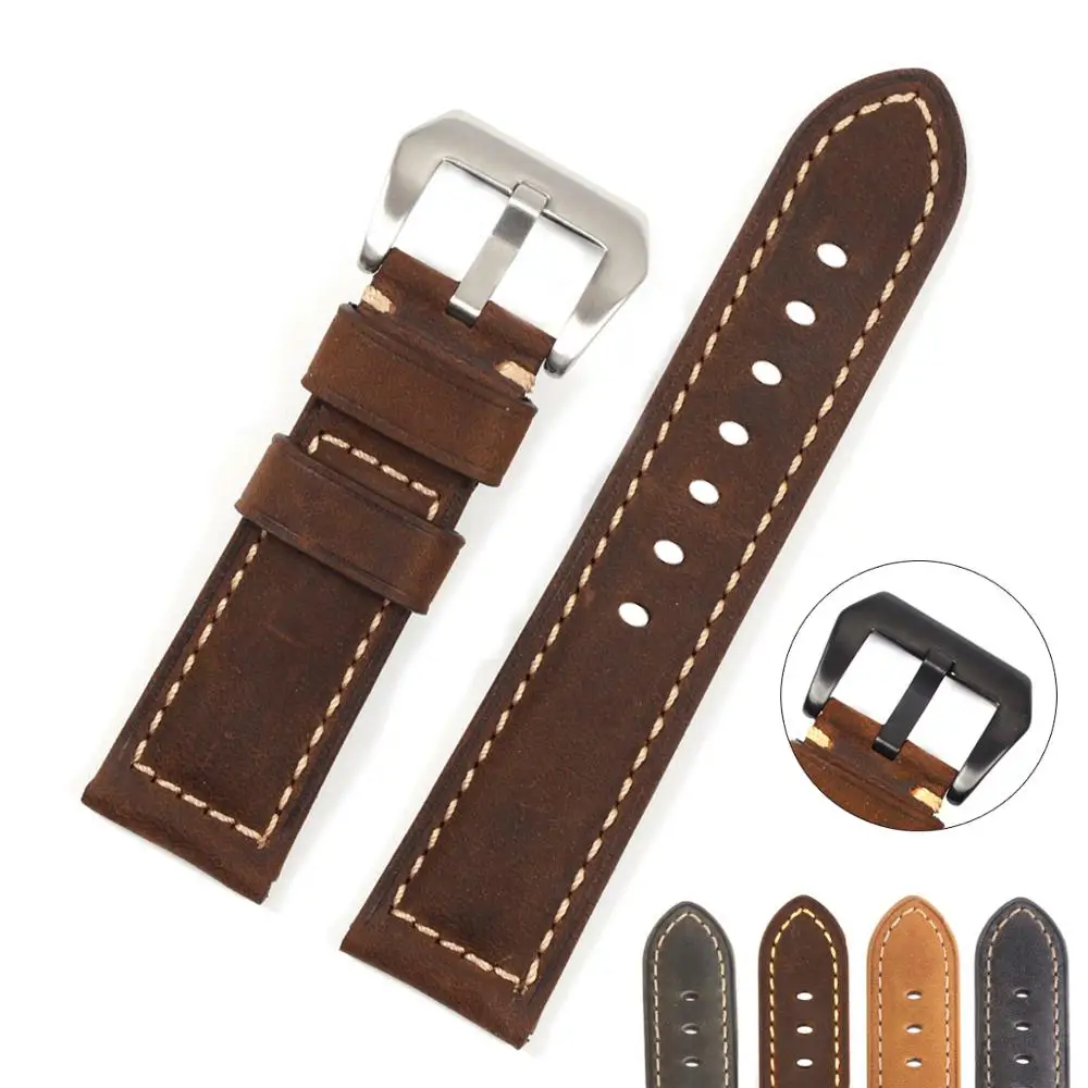 

EACHE Genuine Leather Strap Watch For Man Watches 22mm 24mm 26mm Brown Yellow Gray Green Ready Stock, As photo
