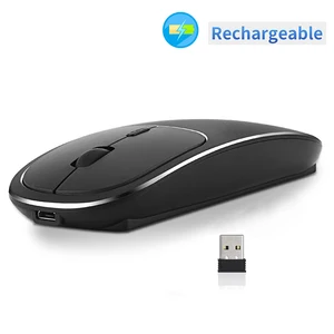 Slim Wireless Rechargeable Mouse USB Receiver Laptops & Smart Devices