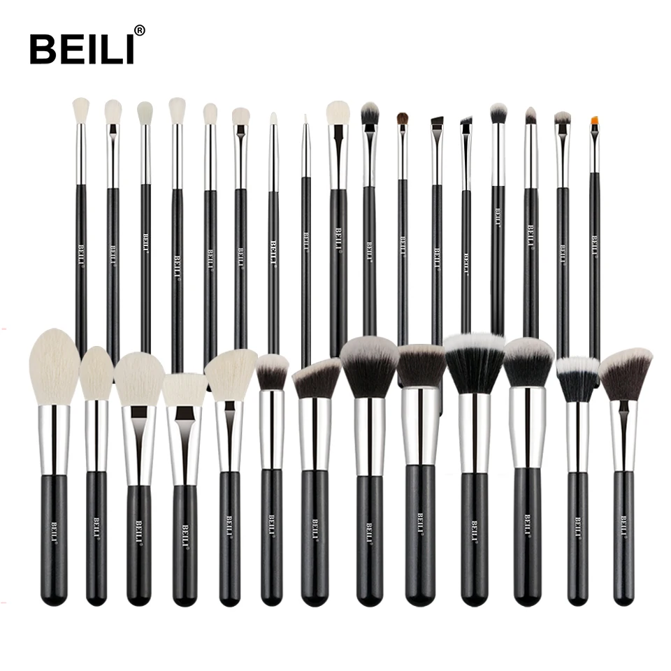 

BEILI Professional 30 Pcs Black Makeup Brushes Tools Set Kits Cosmetic Wood Handle Box Packing Private Label Customize SET-B-22