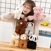 30cm 2019 new product China factory OEM stuffed gifts snap bracelets plush monkey bear pig shiba animal style slap bands toy