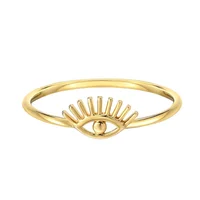 

Wholesale Fashion Jewelry Latest Gold Finger Ring 18k Plated Minimalist Dainty Evil-Eye Signet Statement Rings