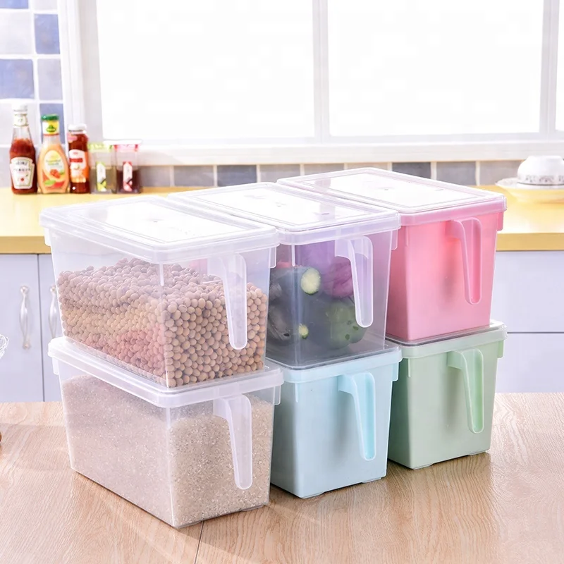 

Eco friendly plastic food storage box stackable bulk food containers, Transparent