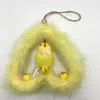 Wholesale Artifical yellow feather Chicken heart House with little chick Easter Ornament Hanging Home Decoration
