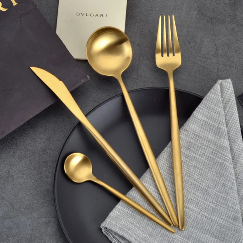 

18 10 Gold Plated Luxury Dinnerware Set 4psc set