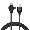 1.8m Braided Nylon Length Multi Charging Cable 3 in 1 Fast Charger Type C Micro Usb Cable 8pin Cable