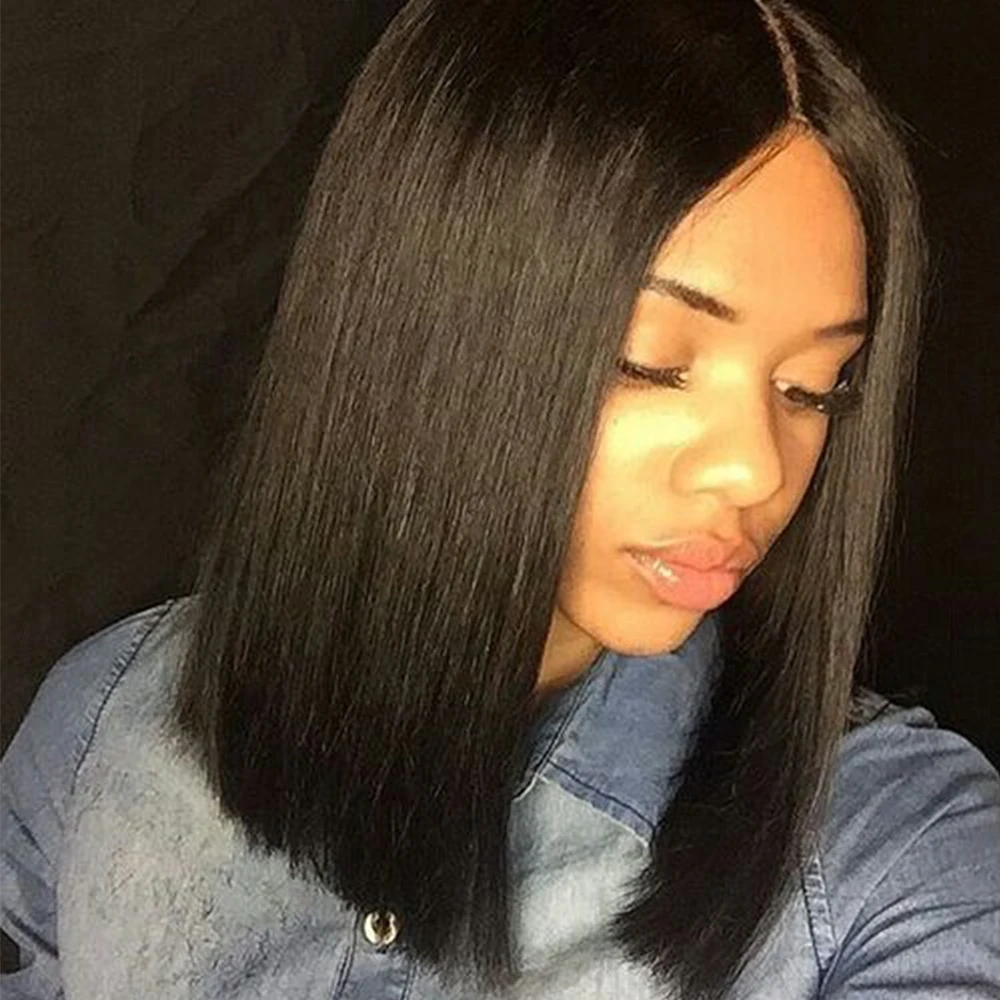 

Megalook High Discounts Glueless Cheap Price Brazilian Virgin Human Hair Short Lace Bob Wig For African American