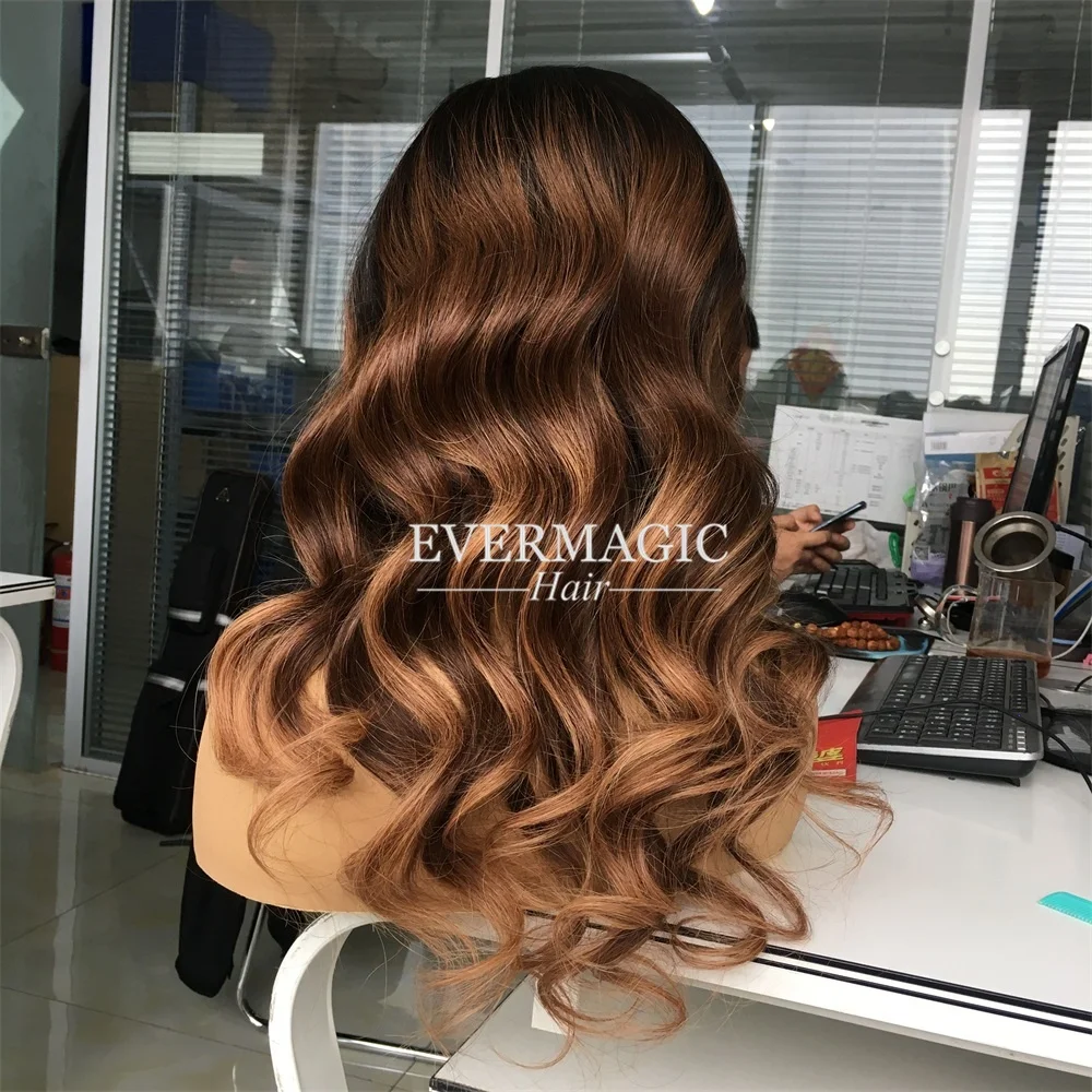 

Ombre Color Full Lace Wig Human Hair With Baby Hair Body Wave Virgin Hair Lace Wig