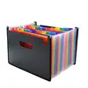 24 Pockets A4 Accordion File Organizer/Multicolor Portable Expanding Wallets/Large Capacity Plastic Bag with Colored Tab