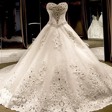 

Bridal Wedding Dresses Pleated Tulle long Sleeves Online For Bride, White