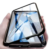 

2019 newest product Tempered Glass Full Cover Mobile Phone Protection Case Cel Phone Case Magnetic Metal Phone Case For iphone
