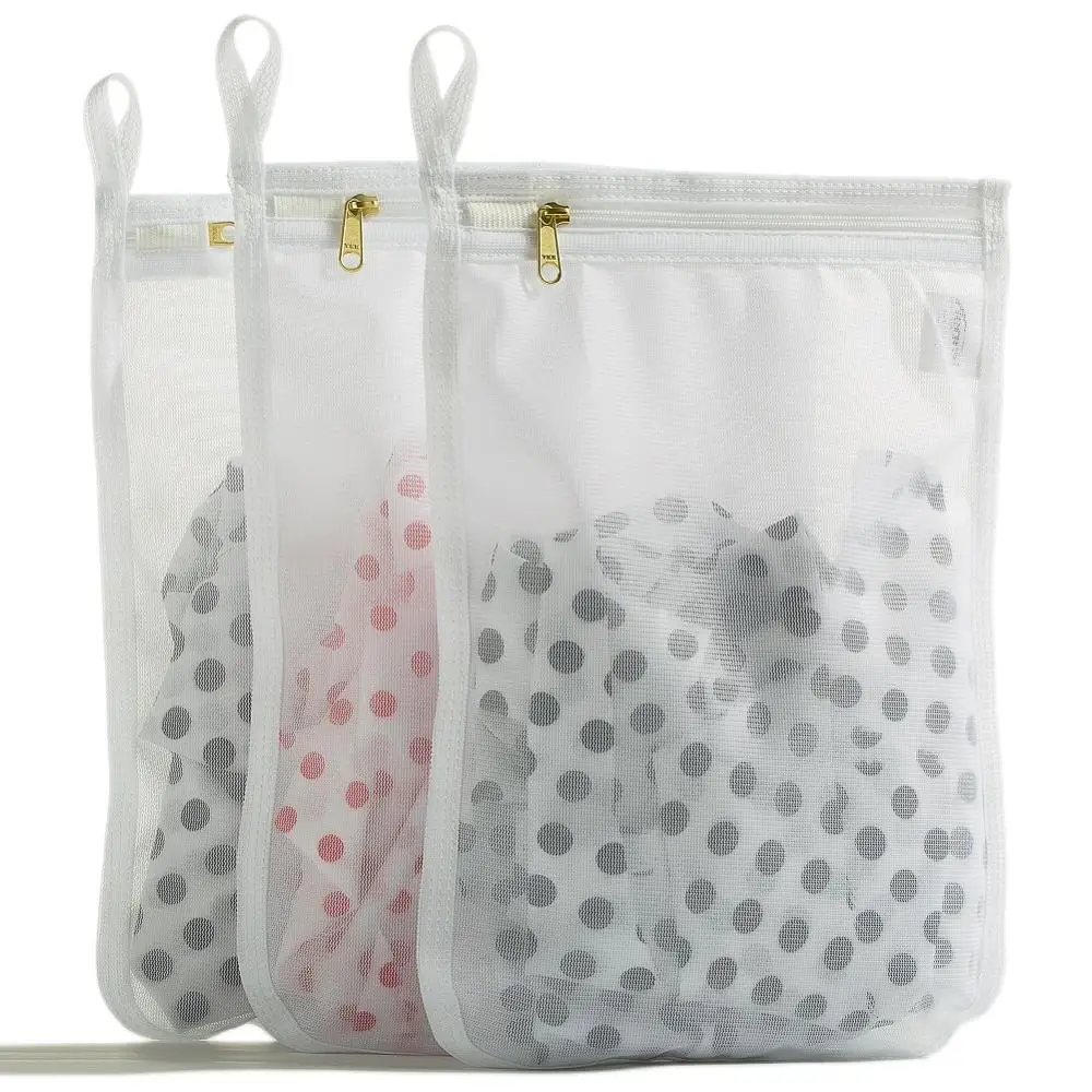 

Tenrai ( 3 small, , white ) delicates laundry bags, bra fine mesh wash bag, use YKK zipper, have hanger loops