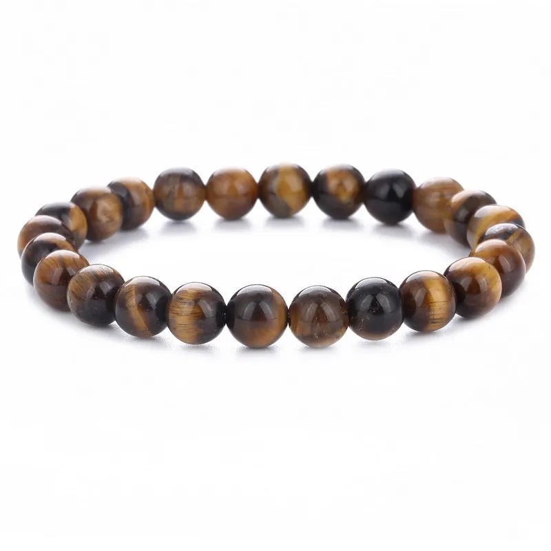 wholesale stretch handmade custom tiger eye natural stone beads bracelet