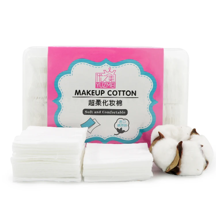 

China Manufacturer 150pcs per box makeup remover cotton pads cosmetic OEM private label, White