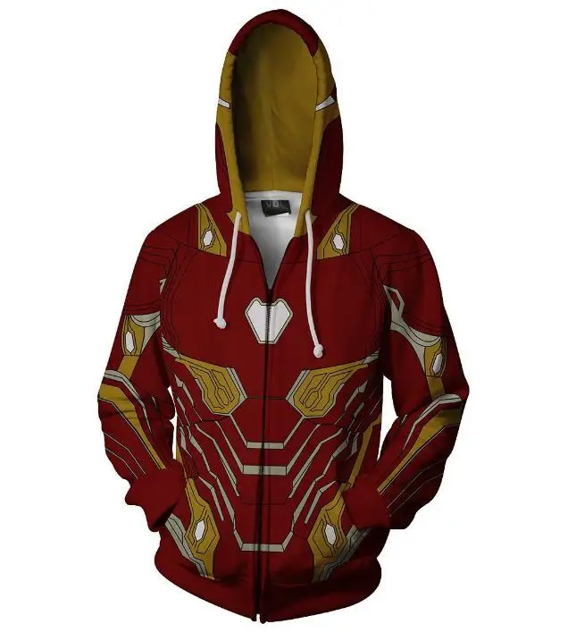 

ecowalson Avengers Endgame Iron man Tony Stark Hoodie Sweatshirt Cosplay Coat Jacket, N/a