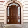 High Quality Teak Wood Main Door Designs Hot Sale Arched Top French Entry Doors
