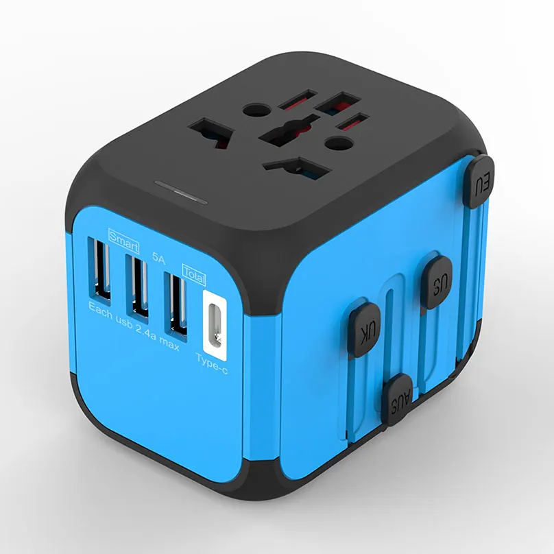 

Competitive price world USB travel charger universal travel adapter for mobile phone accessories