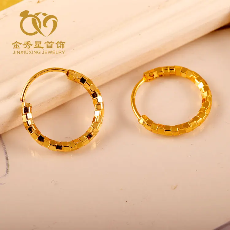 
Jxx 24k Gold Plated Filled Oval Vintage Hoop Earring Designer Luxury Cheap Flat New Fashion Trendy Hoop Earring Twisted Circle 