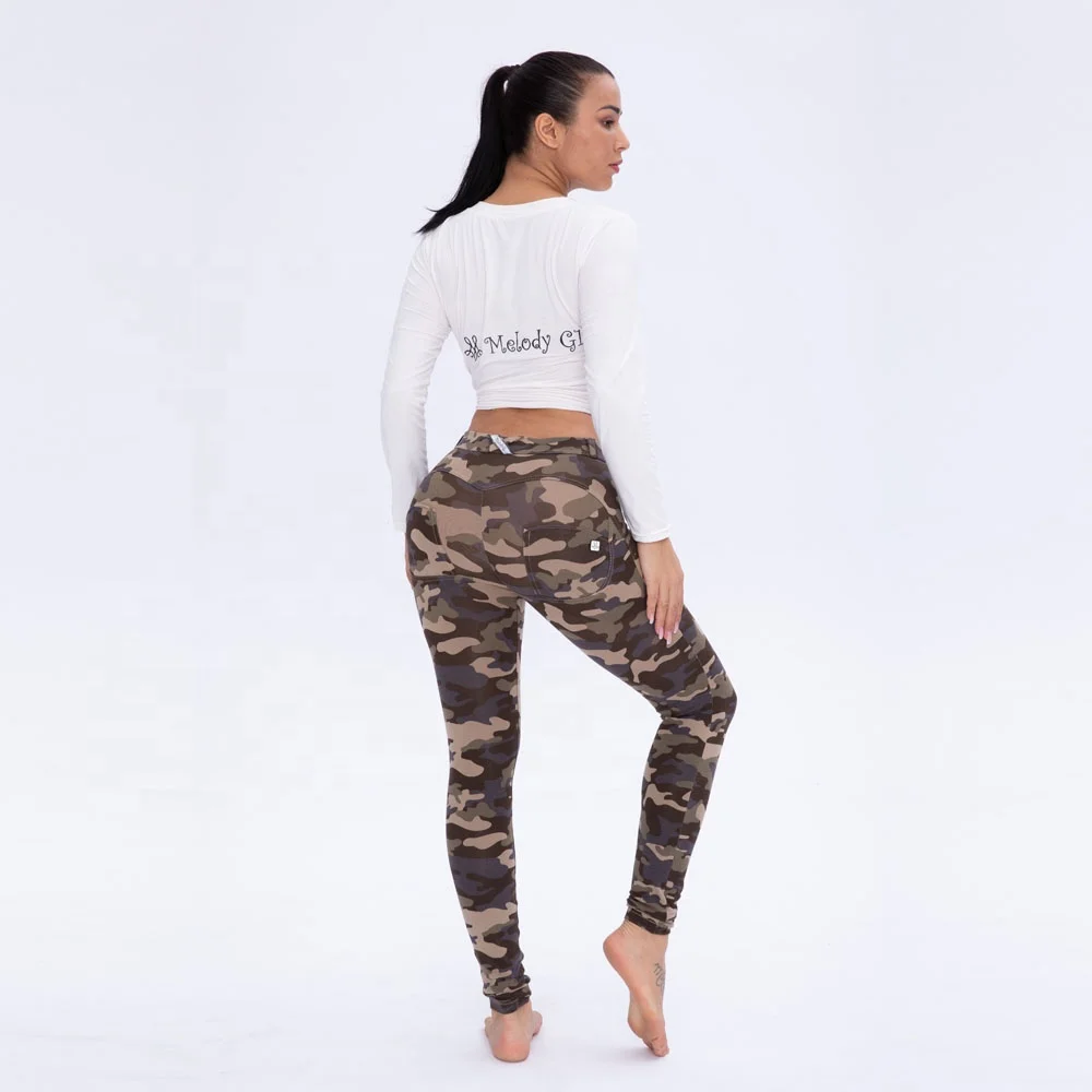 

Royal Wolf 4 ways stretchable high waisted fitness yoga pants camo tights women yoga pants military gym wear peach hip