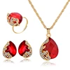 Fashion colorful Rhinestone Alloy Jewelry Teardrop Shaped Jewelry Sets For Women Weddings Wholesale
