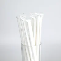 

Wholesale wrapped custom flexible biodegradable party white kraft rice paper straws