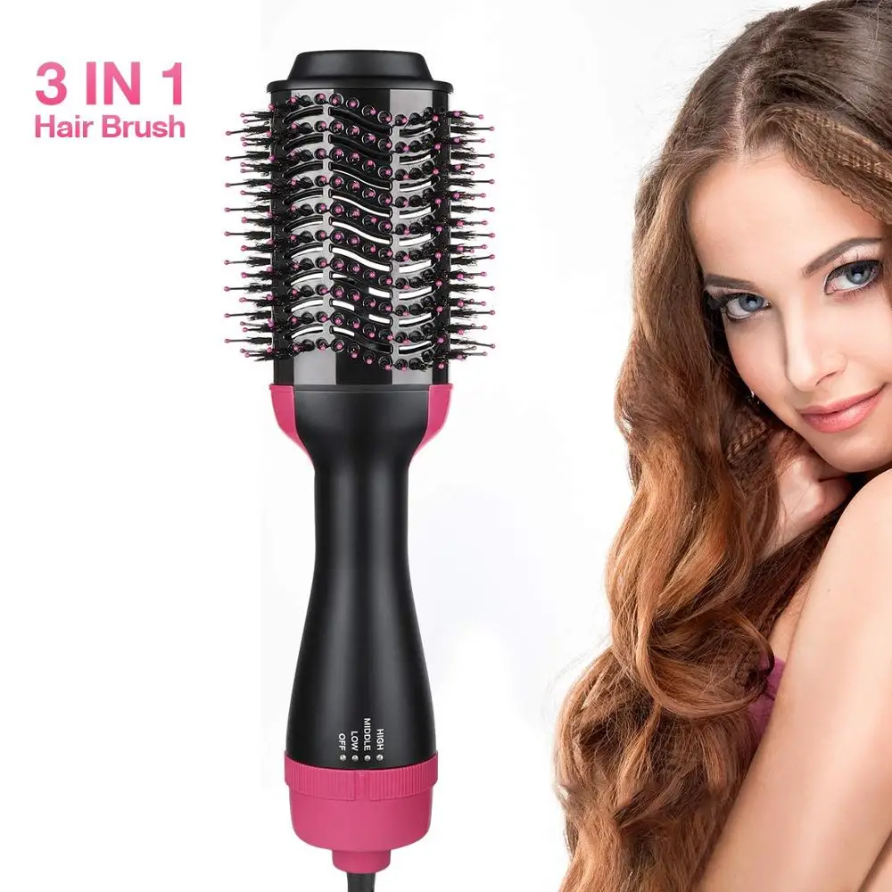 

Hot Air Brush, One Step Hair Dryer Styler Volumizer Multi-functional 3-in-1 Salon Negative Ion Hair Straightener & Curly