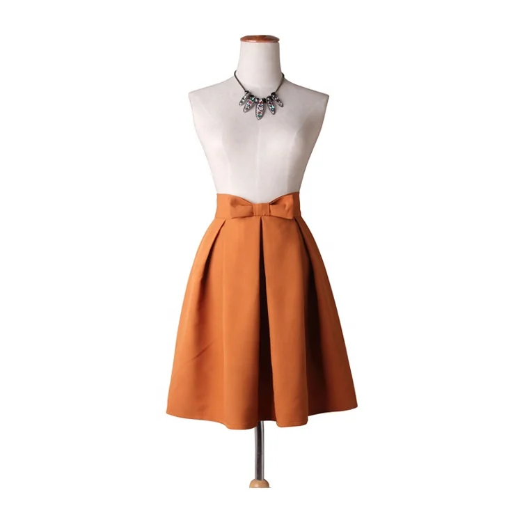 

High Waist stylish pleated Skirts in Solid color Hot Sale midi sexy skirt, Customized