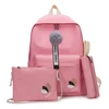 wholesale trending 2019 oem women school backpacks for teens Canvas hair ball set bag buy one get three girls mochilas china